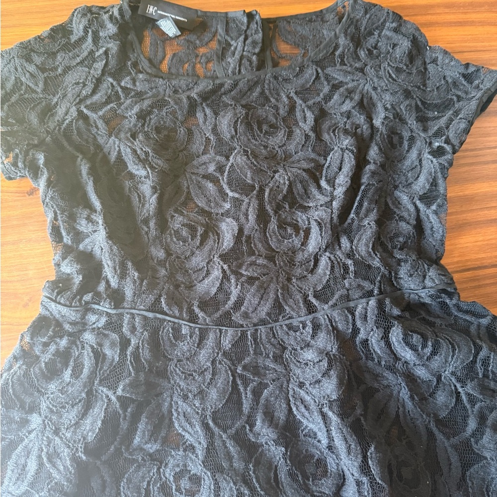 INC International Concepts Black Floral Lace Dress